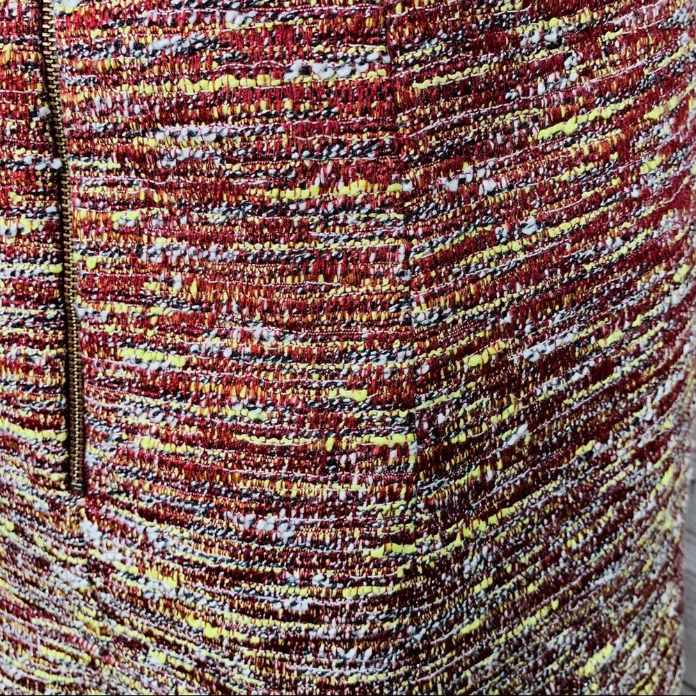 J. CREW Mixed Tweed Dress in Metallic Maroon Sz 10 - Picture 3 of 6